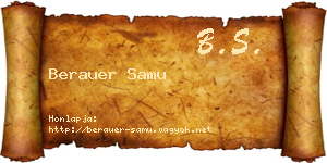 Berauer Samu névjegykártya